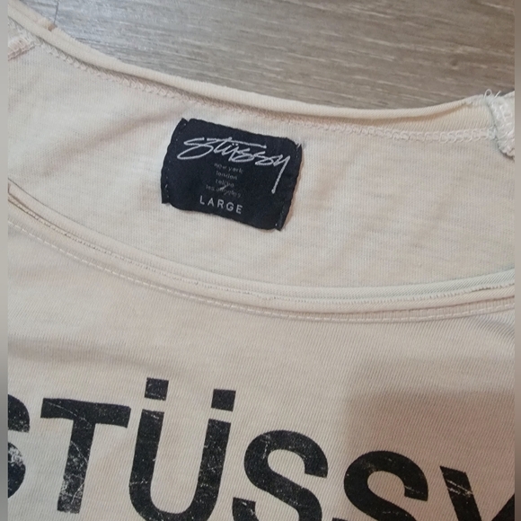 Stussy Beige Graphic Long Sleeve Tee - Picture 3 of 6
